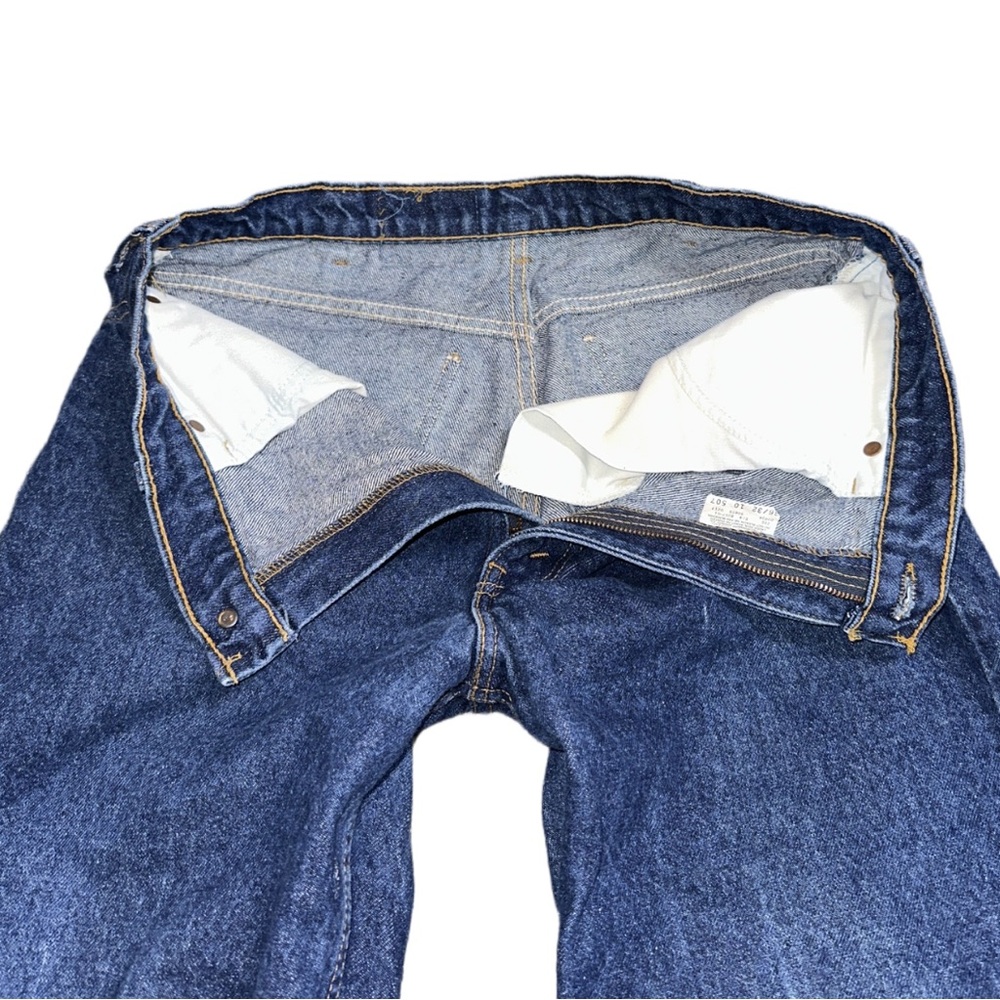 VTG 80s LEVI'S men's dark wash straight relaxed 619 orange tab jeans, 34x32. - Picture 6 of 7